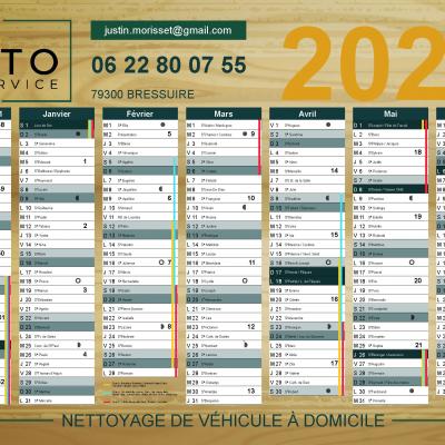 Calendrier Label Auto Service recto